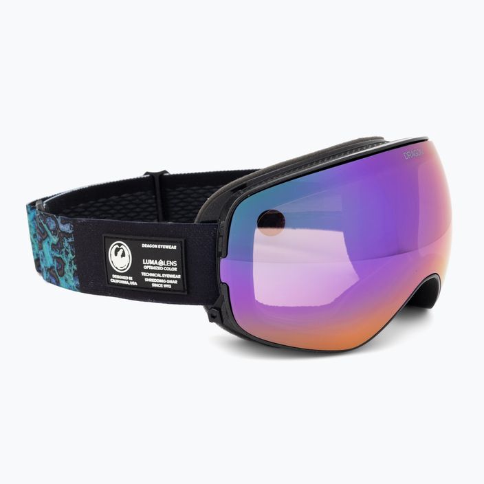 DRAGON X2S black pearl/lumalens purple ion/amber ski goggles 2