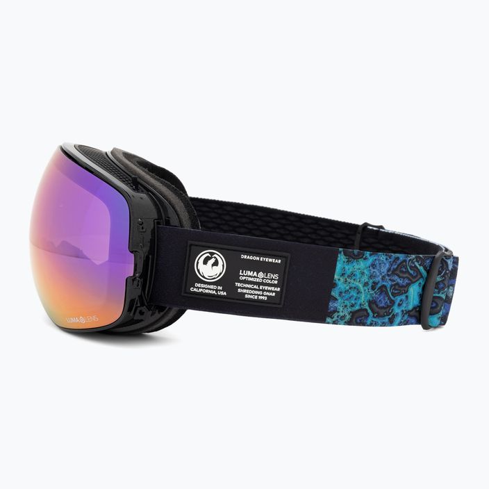 DRAGON X2S black pearl/lumalens purple ion/amber ski goggles 5