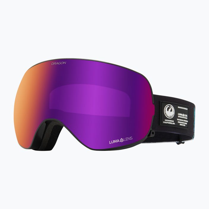 DRAGON X2S black pearl/lumalens purple ion/amber ski goggles 6