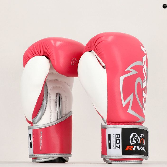 Rival Fitness Plus Bag pink/white boxing gloves 10