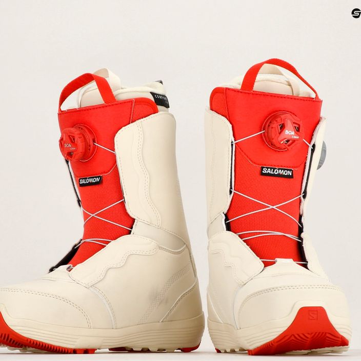 Women's snowboard boots Salomon Ivy Boa SJ Boa bleached sand/almond milk/aurora red 11