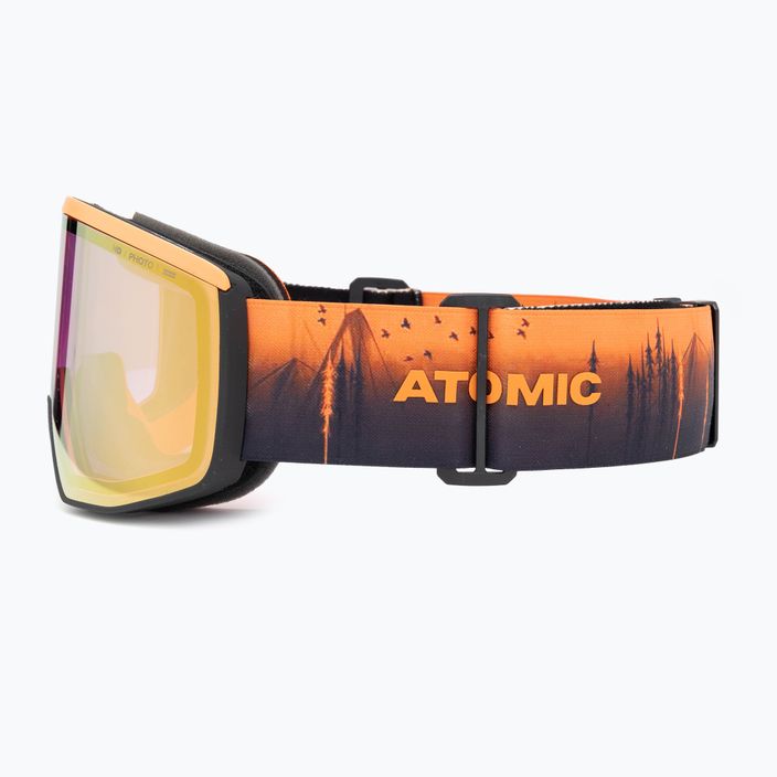 Atomic Four Pro HD Photo ski goggles black/orange/tree/amber gold 5