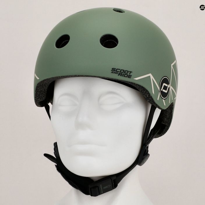 Scoot & Ride helmet XXS-S green lines 12
