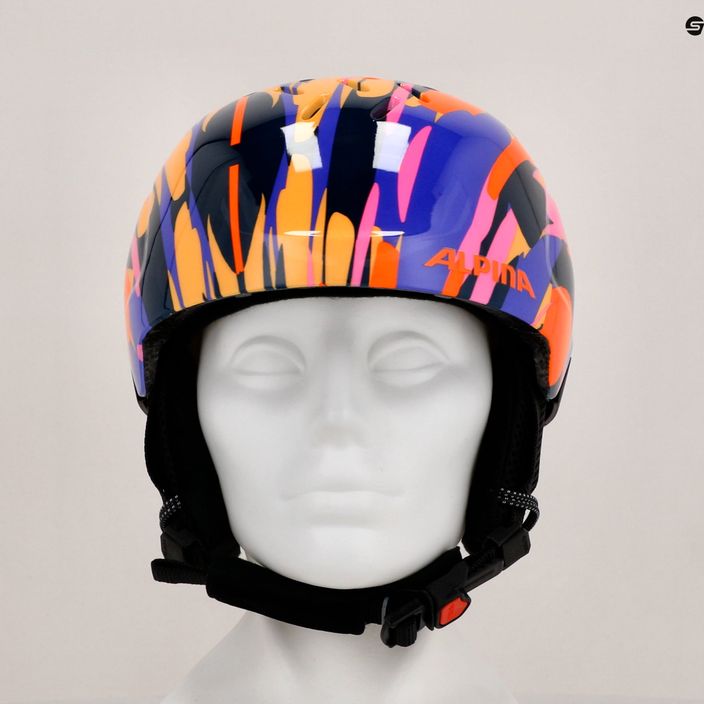 Alpina Pizi pink orange/blue gloss children's ski helmet 11