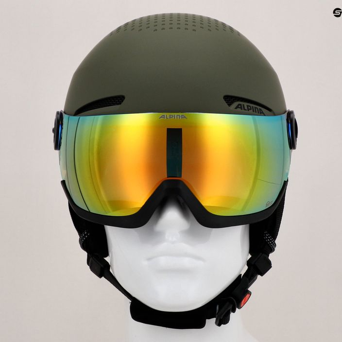 Alpina Arber Visor Q Lite olive matt ski helmet 6
