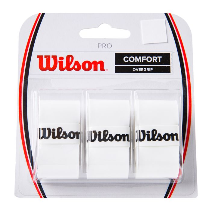 Wilson Pro Comfort Overgrip tennis racket wraps 3 pcs white WRZ4014WH+ 2