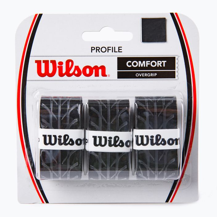 Wilson Profile Overgrip tennis racket wraps 3 pcs black WRZ4025BK+