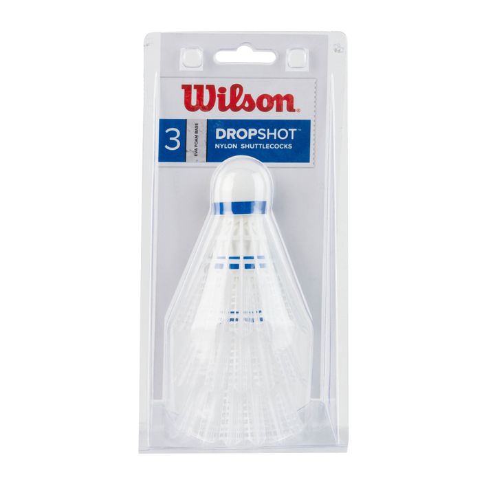 Wilson Dropshot Clamshel badminton shuttlecocks 3 pcs white WRT6048WH+ 2