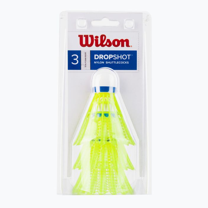 Wilson Dropshot Clamshel badminton shuttlecocks 3 pcs yellow WRT6048YE+