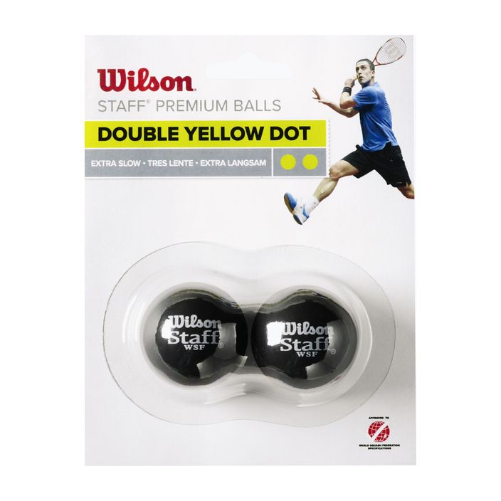 Wilson Staff Squash Ball Dbl Ye Dot 2 pcs black WRT617600+. 2