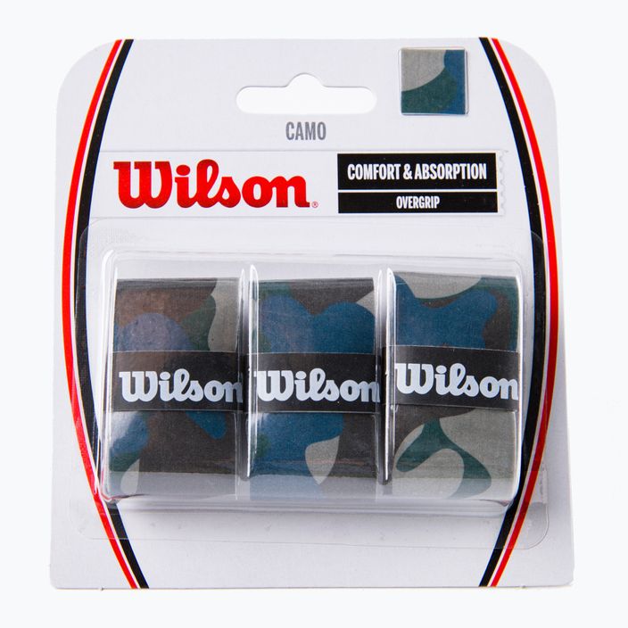 Wilson Camo Overgrip tennis racket wraps 3 pcs blue WRZ470840+