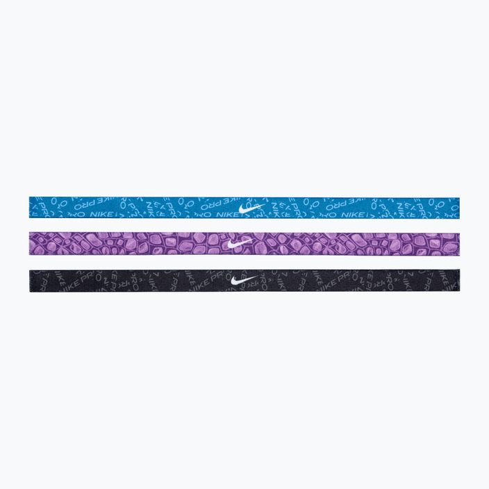 Nike Printed Headbands 3 pcs industrial blue/purple cosmos/white 2