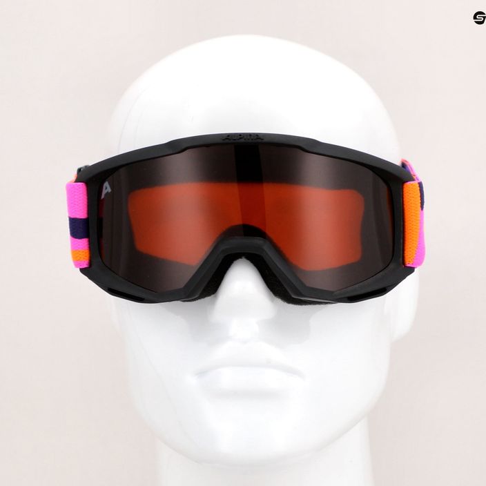 Alpina Piney black/pink matt/orange children's ski goggles 5