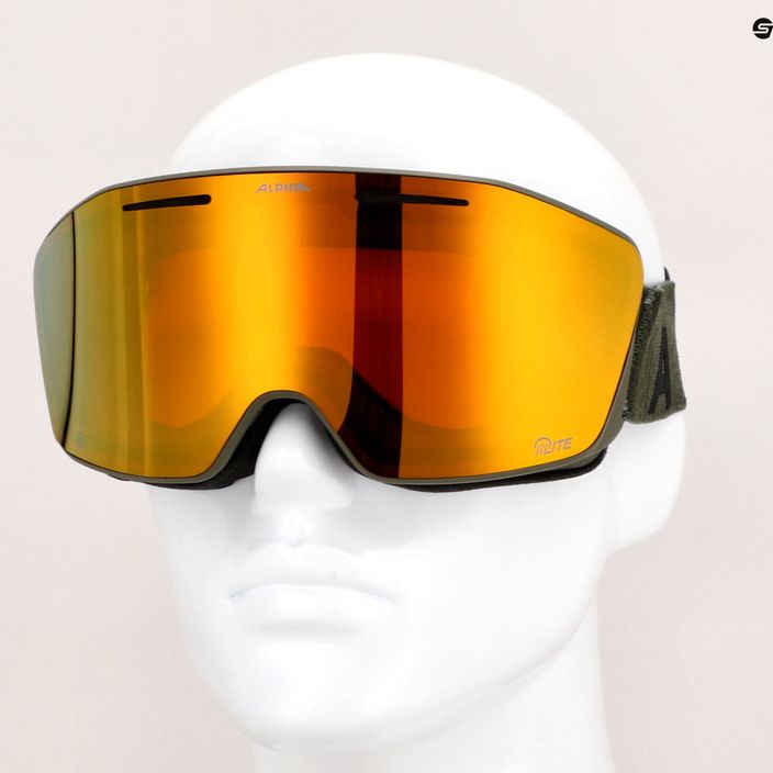 Alpina Nendaz Q-Lite S2 olive matt/gold ski goggles 5