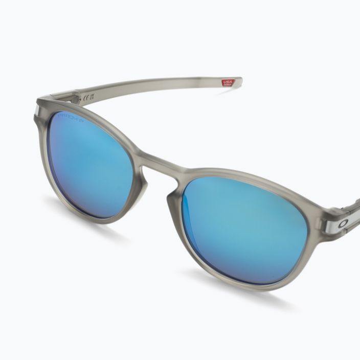 Oakley Latch matte grey ink/prizm sapphire polarized sunglasses 5