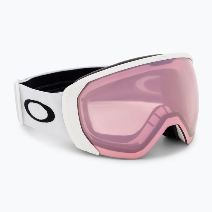 Oakley Flight Path matte white/prizm snow hi pink iridium ski goggles OO7110-09