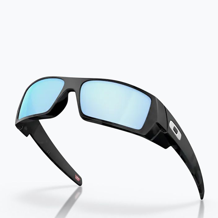 Oakley Gascan matte black camo/prizm deep water polarized sunglasses 9