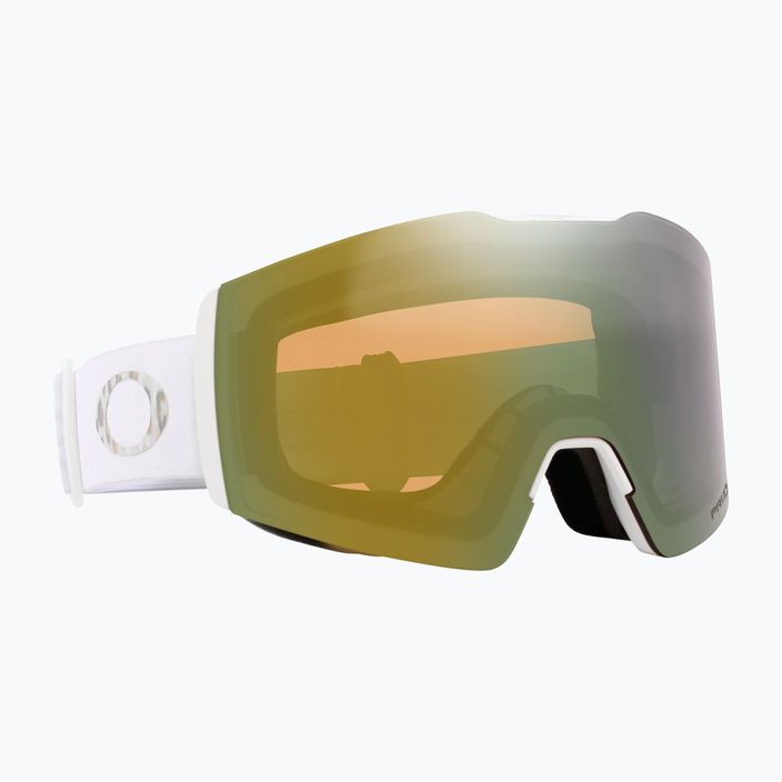 Oakley Fall Line white leopard/prizm sage gold iridium ski goggles