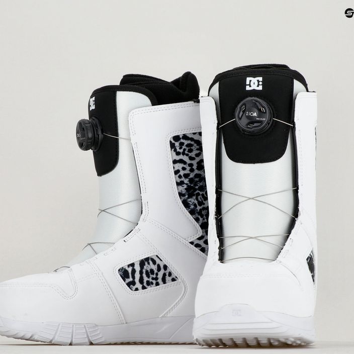 Women's snowboard boots DC Phase Boa white/black print 9