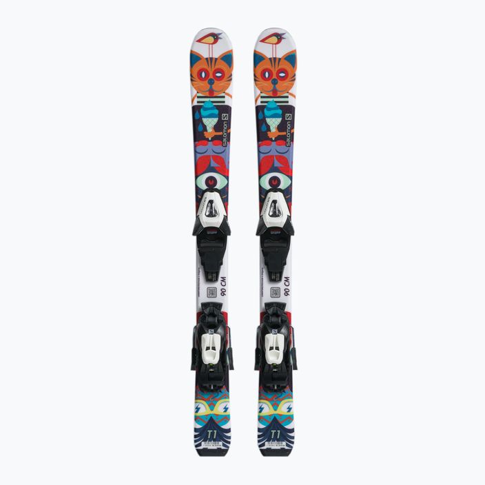 Children's downhill skis Salomon T1 XS + C5 colour L40891100