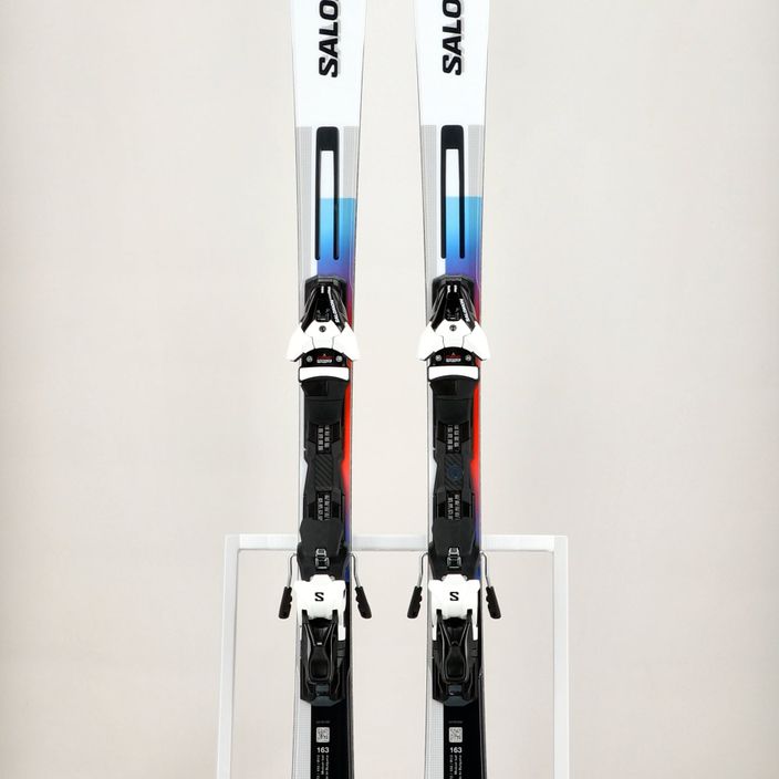 Salomon Addikt + Z12 GW downhill skis white/black/pastel neon blue 13
