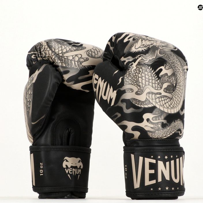 Venum Dragon's Flight black/sand boxing gloves 12