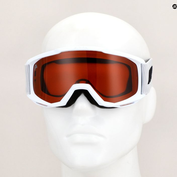 Children's ski goggles Alpina Piney white matt/orange 5