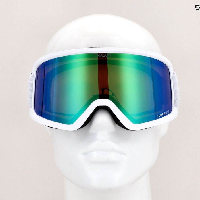 DRAGON DX3 OTG ski goggles white/lumalens green ion 7