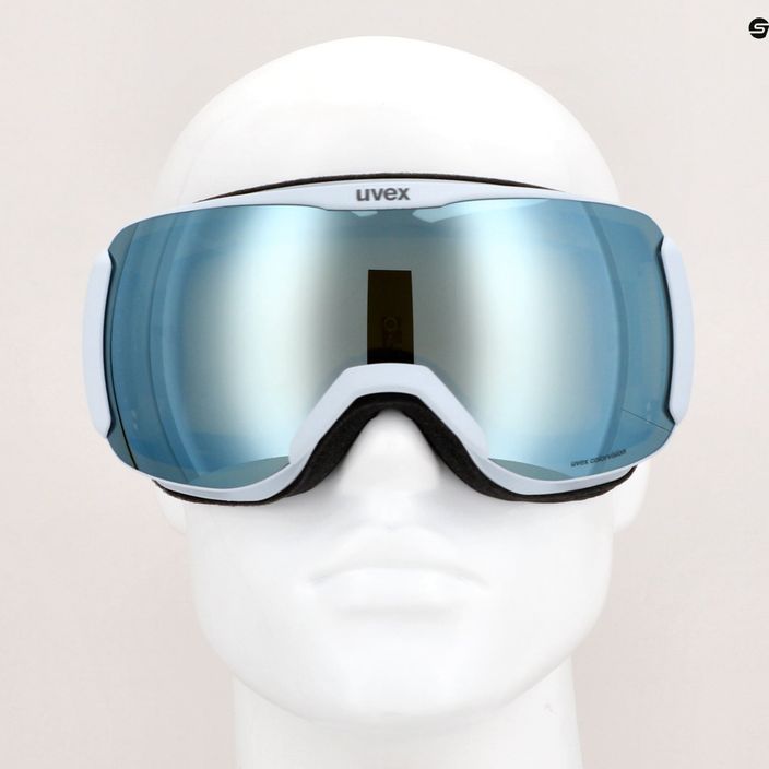 Women's ski goggles UVEX Downhill 2100 CV WE S2 arctic blue matt/mirror white/colorvision green 6