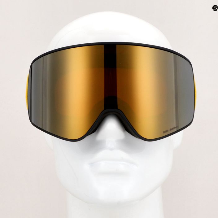 Red Bull SPECT Rush matt black/black/orange/gold mirror ski goggles 4