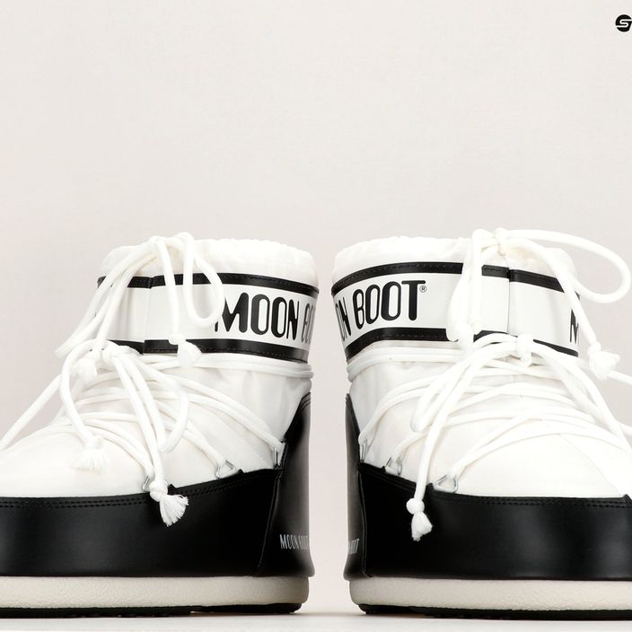 Women's Moon Boot Icon Low Nylon white snow boots 12
