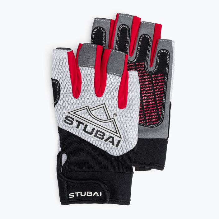 STUBAI climbing gloves Eternal 3/4 Finger white and red 950072