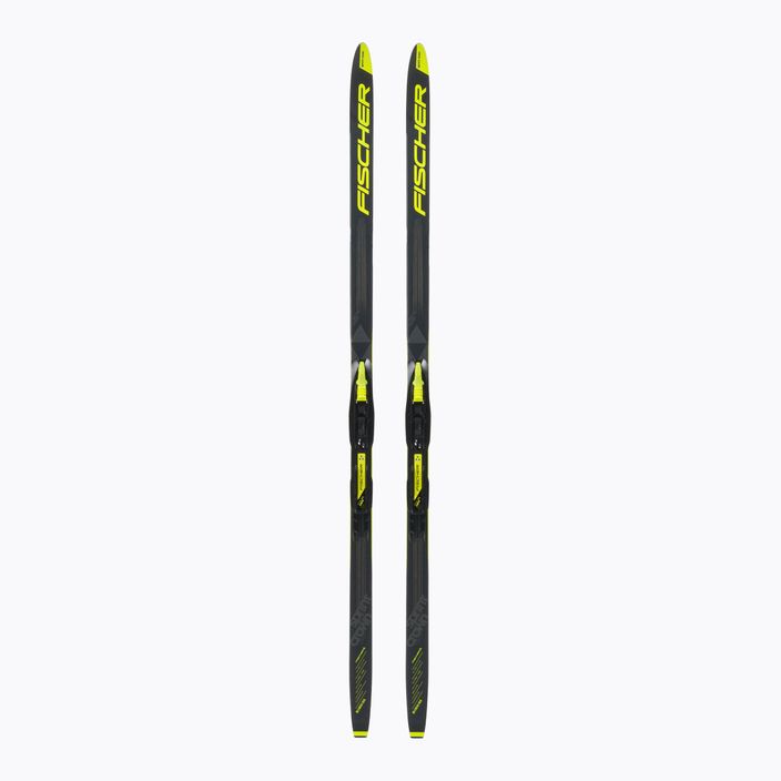 Fischer Sprint Crown + Tour Step-In children's cross-country skis black and yellow NP63019V