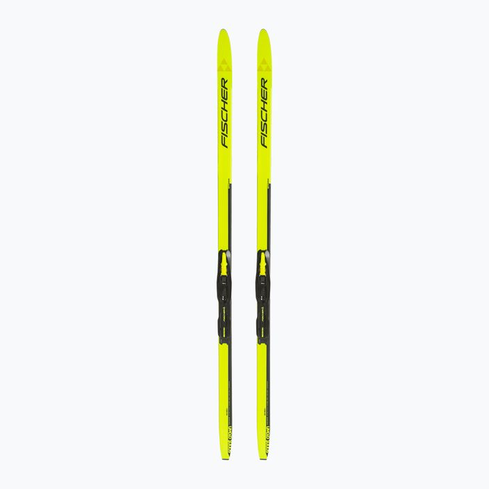 Fischer Sprint Crown + Tour Step-In Jr children's cross-country skis yellow/black