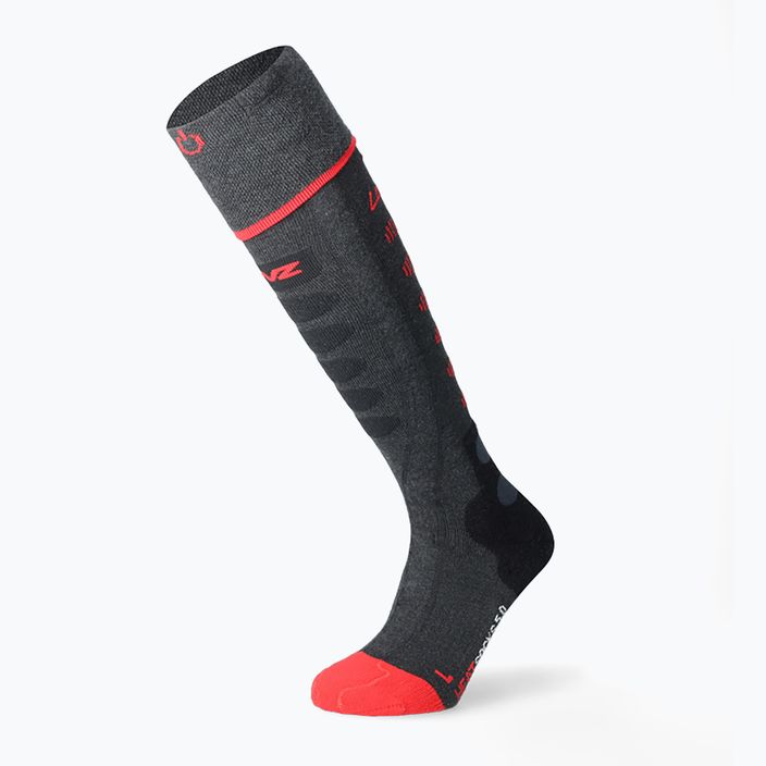 Lenz Heat Sock 5.1 Toe Cap Regular Fit grey-red ski socks 1070 5