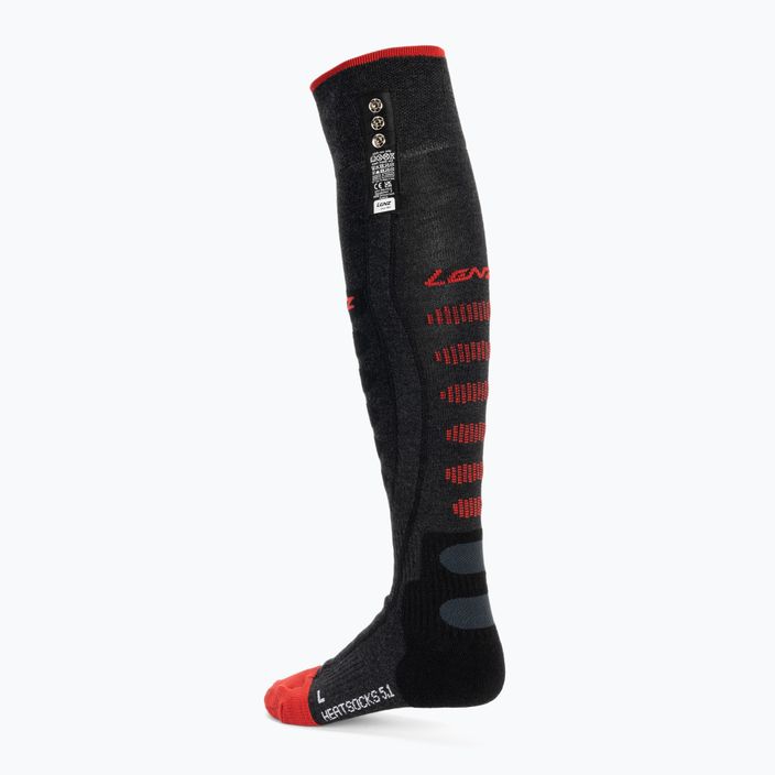 Lenz Heat Sock 5.1 Toe Cap Regular Fit grey-red ski socks 1070 2