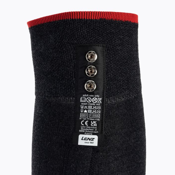 Lenz Heat Sock 5.1 Toe Cap Regular Fit grey-red ski socks 1070 3