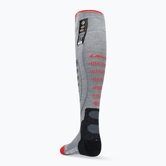 Lenz Heat Sock 5.1 Toe Cap Slim Fit grey/red ski socks 2