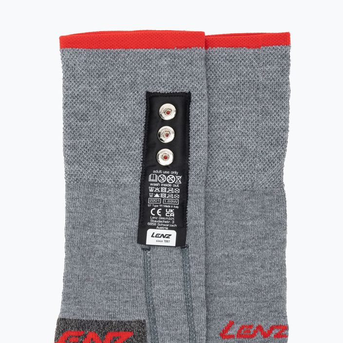 Lenz Heat Sock 5.1 Toe Cap Slim Fit grey/red ski socks 3