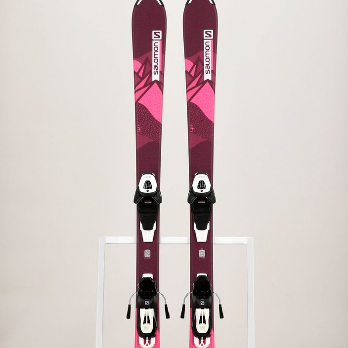 Children's downhill skis Salomon Lux Jr M + L6 bordeau/pink 11