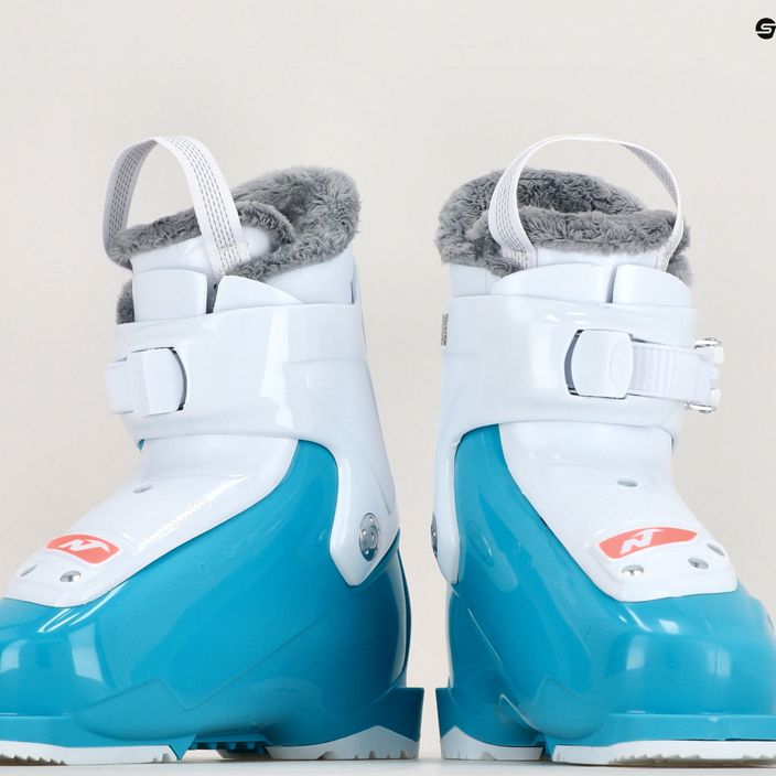 Nordica Speedmachine J1 children's ski boots light blue/white/pink 9