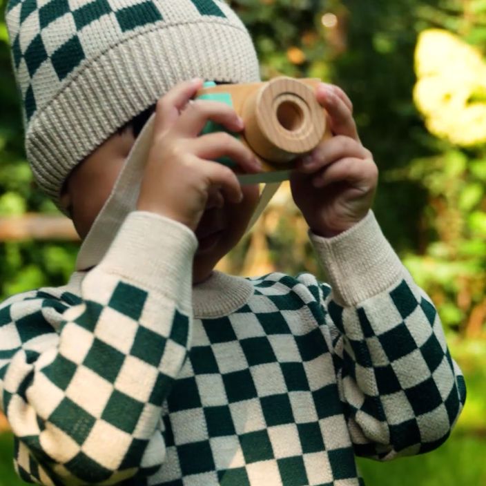 KID STORY children's trousers Merino green chessboard 7