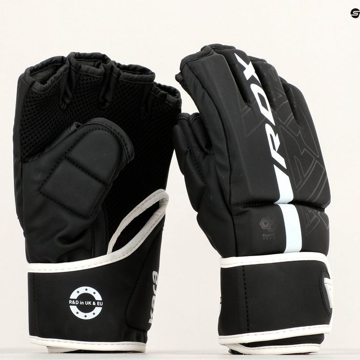 RDX F6 grappling gloves black and white GGR-F6MW 14