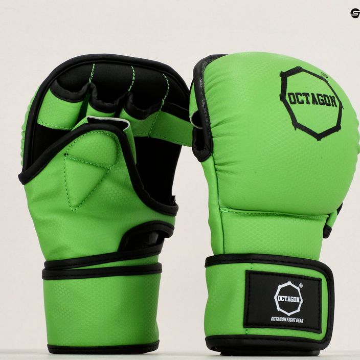 Octagon Kevlar grappling MMA sparring gloves green 7