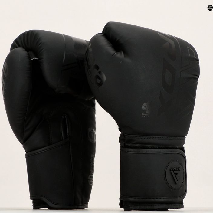 RDX F6 matte black boxing gloves 7