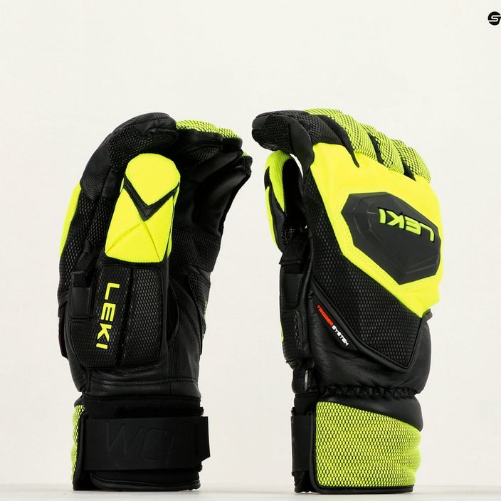 Men's Ski Gloves LEKI WCR Venom SL 3D black ice/lemon 9