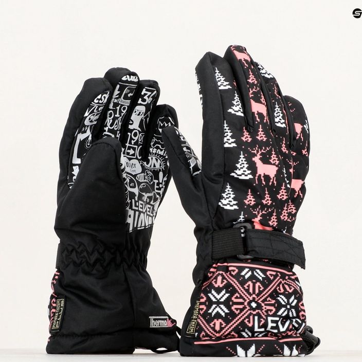 Level Junior ninja pink children's ski gloves 9