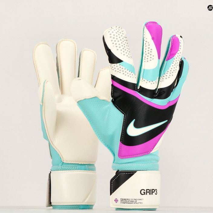 Nike Grip 3 goalkeeper glove black/hyper turquoise/white 6