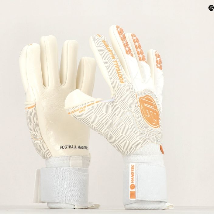 Football Masters Voltage Plus NC v 4.0 white and gold 1171-4 goalkeeper gloves 8