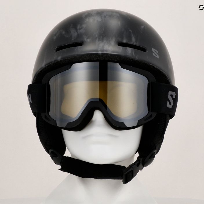 Children's ski helmet Salomon Player Combo + Goggles XV Jr black&tie/black silver 11